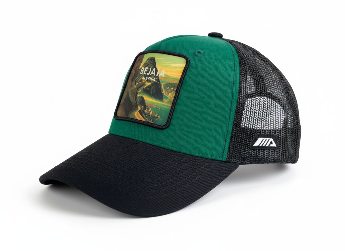 Black and Emerald Greenย Bejaia Cap