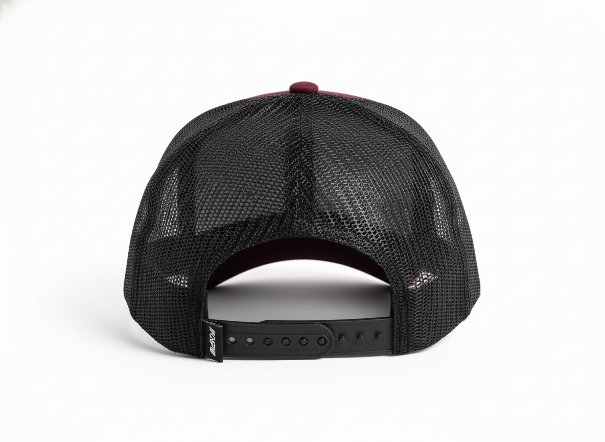 Burgundy and Black OranΒ Cap