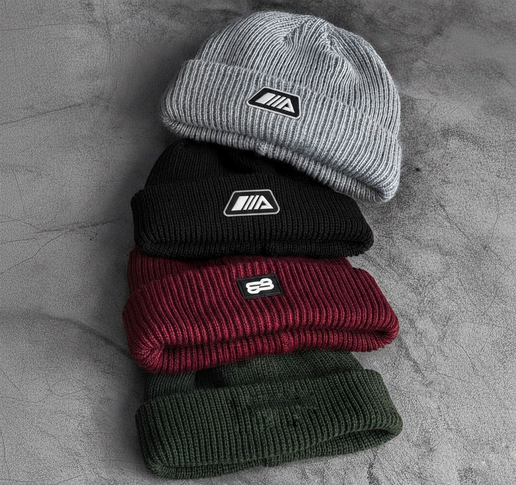 Ribbed knit beanies