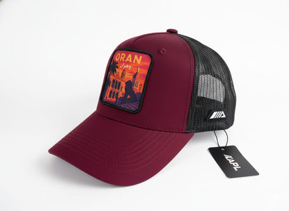 Burgundy and Black Oran Cap